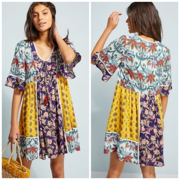 Anthropologie Dresses & Skirts - Anthropologie Lilka Patchwork Trapeze Swing Dress